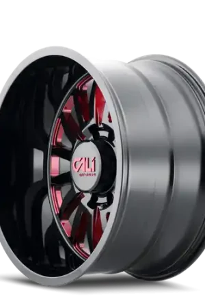 Cali Off-Road Summit 9110 8x165.1 20x12-51 Gloss Black/Red Milled Spokes Limited Edition