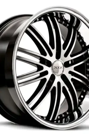 Same Day Shipping XIX Wheels XIX 23 5x112 20x10 +40 Gloss Black Machined with Stainless Steel Lip