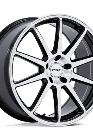 TSW TW004 CANARD 5X114.3 19x9.5 +40 GLOSS BLACK W/ MACHINED FACE Best Price