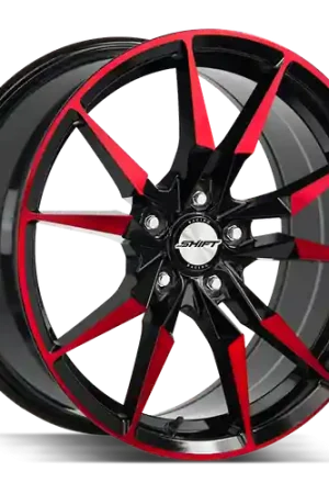 Buy Direct Shift Blade 5x120 18x8 +35 Gloss Black Candy Red Machine
