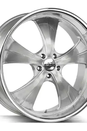 Premium Strada Street Classics Old Skool 5x127 24x10 +15 Brushed Face Silver Milled SS Lip