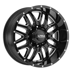 Ultra 203BM Hunter 8X180 20x10 -25 Gloss Black w/ Milled Accents No Minimum Order