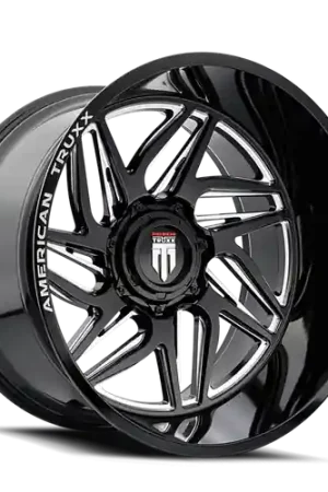 Final Sale American Truxx Goliath AT1917 8x170 24x14-76 Black/Milled