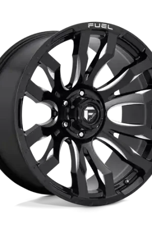 Fuel 1PC D673 BLITZ 8X180 18X9 +1 GLOSS BLACK MILLED No Minimum Order