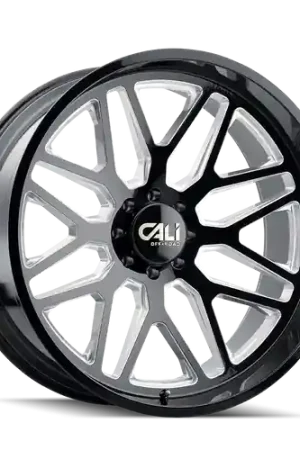 Cali Off-Road Invader 9115 6x139.7 22x12-51 Gloss Black/Milled Spokes Modern