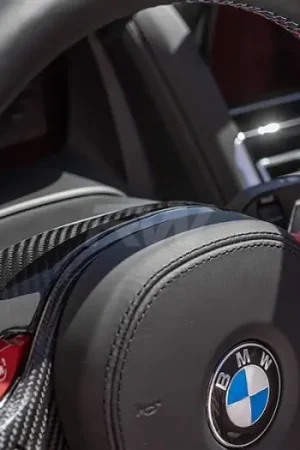 Money Back Guarantee BMW Carbon Fiber Steering Wheel Top Cover - F90 M5 bwmf9009-3