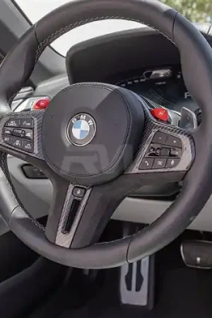BMW 8 Series M8 Carbon Fiber Alcantara Steering Wheel Trim bmwg20008 Best Seller
