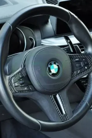 BMW Carbon Fiber Alcantara Steering Wheel Trim Pre LCI bmwg05006 Same Day Shipping