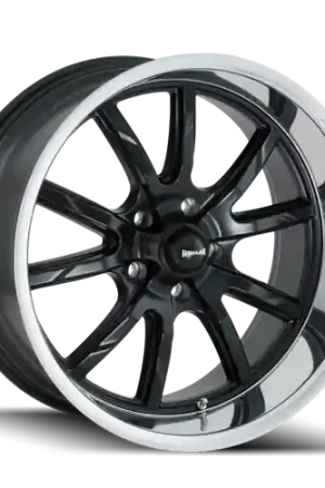 Ridler Type 650 5x127 17x8+0 Matte Black/Polished Lip Fast Shipping