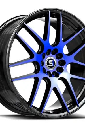 Spec-1 SP-65 5x114.3/5x120 18x8 +34 Gloss Black & Blue Machined Special Offer