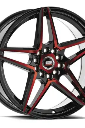 Spec-1 SP-54 5x100/5x114.3 17x7.5 +42 Gloss Black & Red Machined Authentic