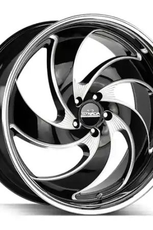 Grab Now Strada Street Classics Retro 5 5x120 22x10 +40 Gloss Black Milled SS Lip