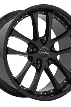 Luxury ARC AR5 5x120 18x9.5  +30 All Black Gold Rivet