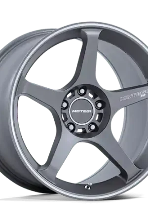 Original Motegi MR159 BATTLE V 5X114.3 18x8.5 +35 GUNZILLA W/ MACHINED LIP STRIPE