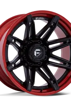 Fuel 1PC FC401 BRAWL 6X135 22x10 -18 MATTE BLACK WITH CANDY RED LIP Genuine