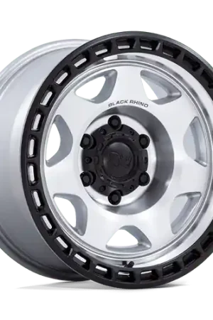 Secure Checkout Black Rhino BR018 VOYAGER 6X135 17x8.5 +0 SILVER MACHINED FACE W/ MATTE BLACK LIP