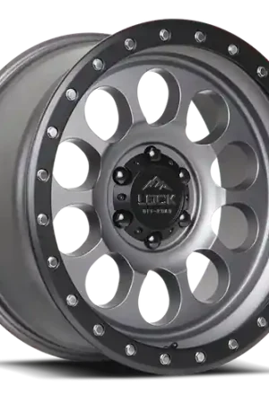 LOCK OFFROAD 50CAL 6x135 20x9 +0 Matte Grey W Matte Black Ring Free Shipping