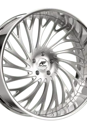 Amani Vamos 5x112/5X114.3 22x9 +32 Brush Center Chrome Lip Latest