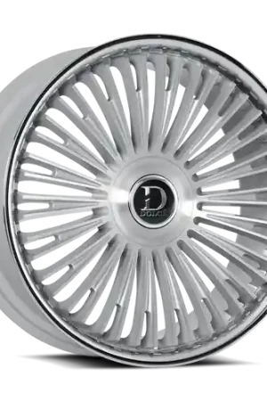 Best Seller DOLCE LUXURY RAZZO 6x135/6x139.7 24x10 +25 Glossy Silver Brush Face Stainless Lip