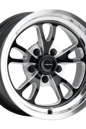 Vision American-Muscle 149 Patriot 5x114.3 17x8+25  Gloss Black Milled Spoke Polished Lip Warranty Included