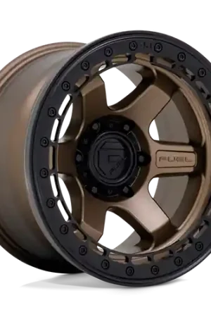 Brand New Fuel 1PC D124 BLOCK BEADLOCK 6X139.7 17X8.5 +0 MATTE BRONZE WITH MATTE BLACK RING