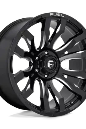 Budget Fuel 1PC D673 BLITZ 8X170 22X10 -18 GLOSS BLACK MILLED