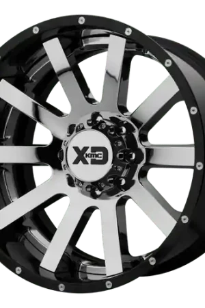 Fast Shipping XD XD200 HEIST 5X139.7 22X10 -18 CHROME CENTER GLOSS BLACK MILLED LIP