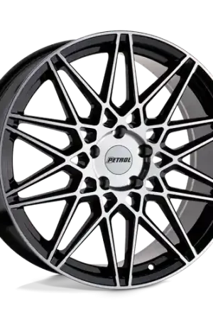 Price Drop Petrol P3C 5X120 17X8 +35 GLOSS BLACK W/ MACHINED FACE