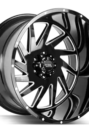 Free Shipping Off Road Monster M12 5x139.7 24x14-76 Gloss Black Milled