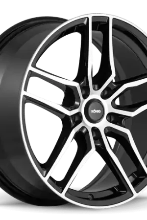 Konig Intention 5x100 16x7.5+45 Gloss Black / Machine Face Weekend Sale