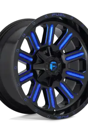 Fuel 1PC D646 HARDLINE 5X114.3/5X127 18X9 -12 GLOSS BLACK BLUE TINTED CLEAR Low Price