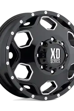 XD XD815 BATALLION 8X165.1 22X8.25 -265 GLOSS BLACK WITH MILLED ACCENTS Free Shipping