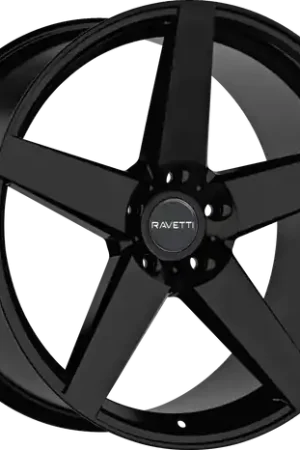RAVETTI M13 5X112 20x8.5 +35 FULL GLOSS BLACK Warranty Included
