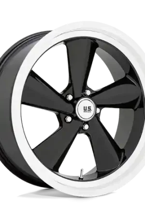 Deal US Mag 1PC U136 TS 5X120.65 22X10.5 +0 GLOSS BLACK WITH DIAMOND CUT LIP