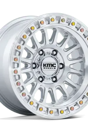 Hot Picks KMC KM552 IMS 5X127 18x9 +18 GLOSS SILVER W/ MACHINED FACE