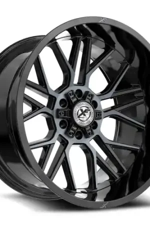 Premium XF Off-Road XF-235 5x127/5x139.7 20x10 -24 Gloss Black & Machined Titanium Double Dark Tint