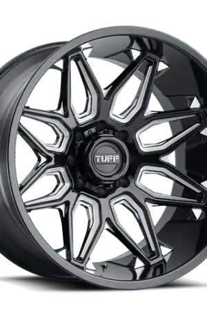 Exclusive Tuff T3B 6X139.7 26X14 -72 GLOSS BLACK W/ MILLED SPOKES