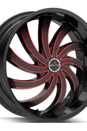 Ignite Flame 5x127/5x139.7 22x9.5 +18 Gloss Black Candy Red Milled Buy Online