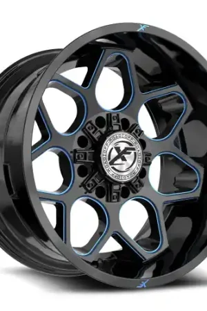 Genuine XF Off-Road XF-233 8x165.1/8x170 20x10 -24 Gloss Black & Blue Milled