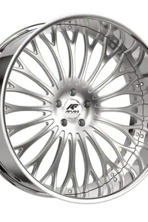 Clearance Amani Napoliano 6x135/6x139.7 28x9 +15 Brush Center Chrome Lip