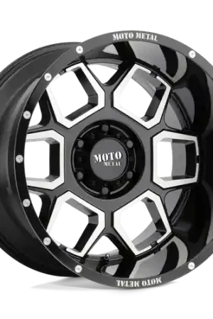 Crafted Moto Metal MO981 SPADE 8X165.1 20X12 -44 GLOSS BLACK MACHINED