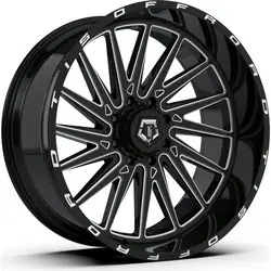 TIS 547BM 6x139.7 20x12 -44 Gloss Black w/Milled Accents Warranty Included