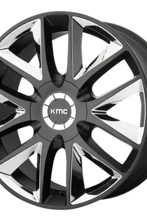 KMC KM710 TAKEDOWN BLANK 22X9.5 +30 SATIN BLACK CHROME INSERTS While Supplies Last