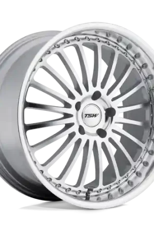 Warranty Included TSW SILVERSTONE 5X114.3 18X8 +20 SILVER W/ MIRROR CUT FACE & LIP