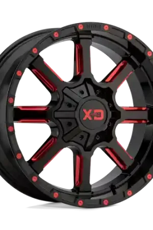 Affordable XD XD838 MAMMOTH 8X170 20X9 +0 GLOSS BLACK MILLED WITH RED TINT CLEAR COAT
