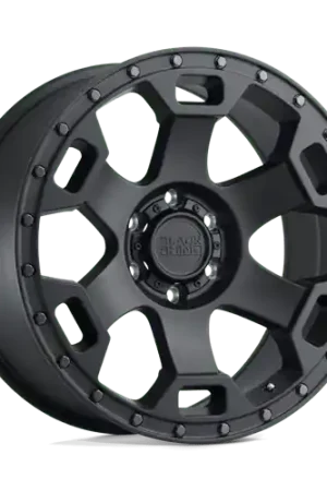 Original Black Rhino GAUNTLET 5X139.7 17X8.5 0 SEMI GLOSS BLACK W/ GUNMETAL BOLTS
