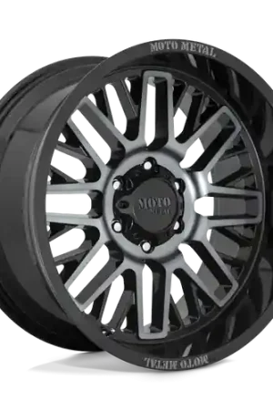 Crafted Moto Metal MO802 5X139.7 20X10 -18 GLOSS BLACK MACHINED WITH GRAY TINT