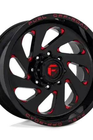 Fuel 1PC D638 VORTEX 8X170 20X10 -18 GLOSS BLACK RED TINTED CLEAR Professional Grade
