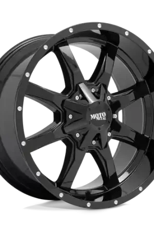 Moto Metal MO970 6X130 17X8 +50 GLOSS BLACK WITH MILLED LIP Bulk Order