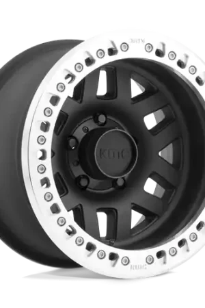 KMC KM229 MACHETE CRAWL BEADLOCK 8X165.1 17X9 -38 SATIN BLACK MACHINED BEAD RING Buy Today